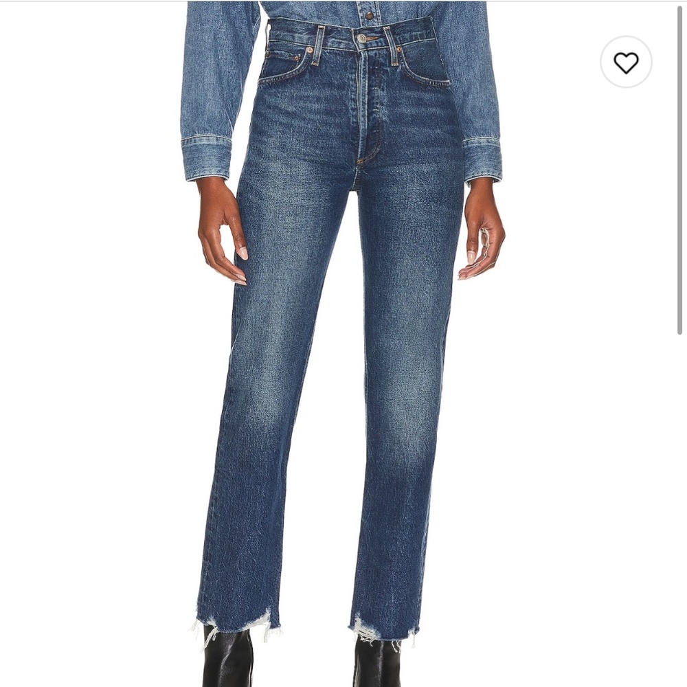 Agolde 90s pinch waist ankle fray